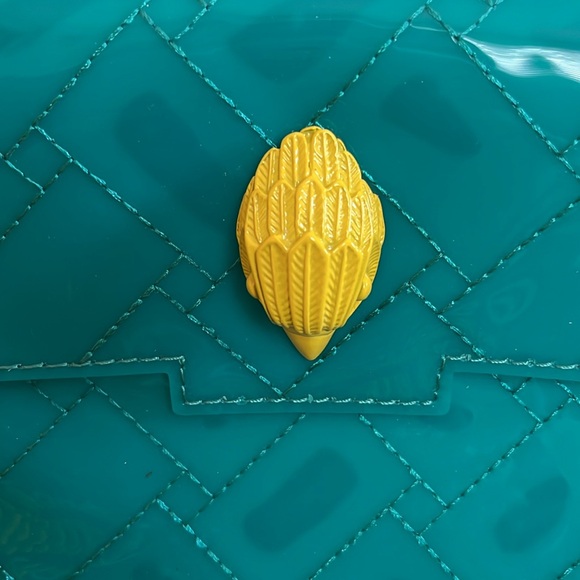 Kurt Geiger London Kensington Vinyl Shoulder Bag, teal transparent - Picture 3 of 13